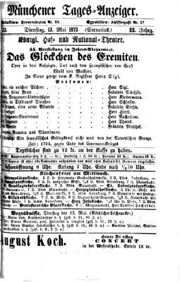 Münchener Tages-Anzeiger Dienstag 13. Mai 1873