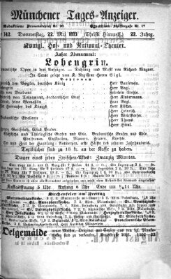 Münchener Tages-Anzeiger Donnerstag 22. Mai 1873