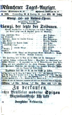 Münchener Tages-Anzeiger Freitag 13. Juni 1873