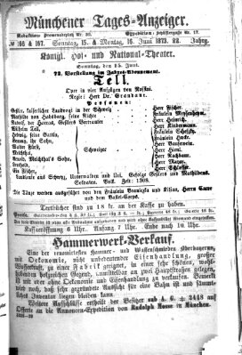 Münchener Tages-Anzeiger Montag 16. Juni 1873