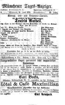 Münchener Tages-Anzeiger Mittwoch 18. Juni 1873