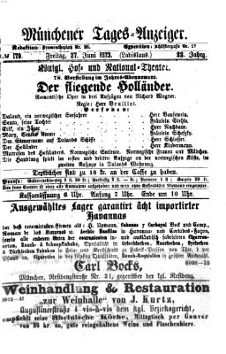 Münchener Tages-Anzeiger Freitag 27. Juni 1873