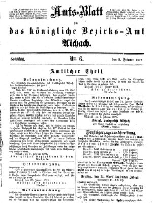 Amtsblatt für das Bezirksamt und Amtsgericht Aichach Sonntag 5. Februar 1871