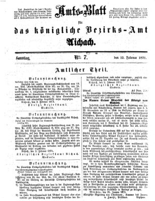 Amtsblatt für das Bezirksamt und Amtsgericht Aichach Sonntag 12. Februar 1871