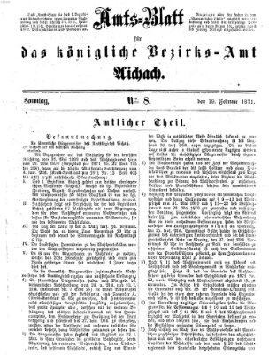 Amtsblatt für das Bezirksamt und Amtsgericht Aichach Sonntag 19. Februar 1871