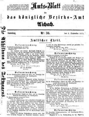 Amtsblatt für das Bezirksamt und Amtsgericht Aichach Sonntag 3. September 1871