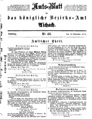 Amtsblatt für das Bezirksamt und Amtsgericht Aichach Sonntag 12. November 1871