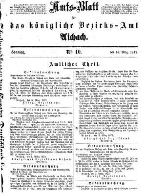 Amtsblatt für das Bezirksamt und Amtsgericht Aichach Sonntag 10. März 1872