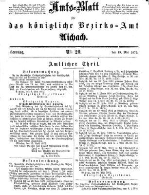 Amtsblatt für das Bezirksamt und Amtsgericht Aichach Sonntag 19. Mai 1872