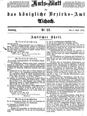 Amtsblatt für das Bezirksamt und Amtsgericht Aichach Sonntag 9. Juni 1872