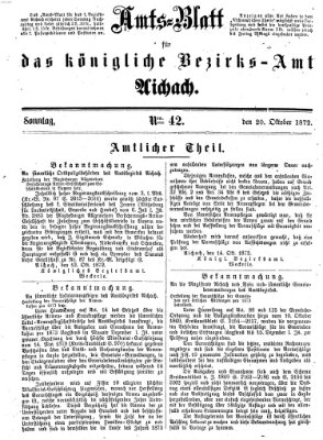 Amtsblatt für das Bezirksamt und Amtsgericht Aichach Sonntag 20. Oktober 1872