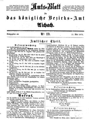 Amtsblatt für das Bezirksamt und Amtsgericht Aichach Sonntag 11. Mai 1873