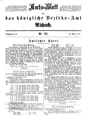 Amtsblatt für das Bezirksamt und Amtsgericht Aichach Sonntag 18. Mai 1873