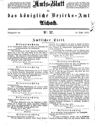 Amtsblatt für das Bezirksamt und Amtsgericht Aichach Sonntag 14. September 1873