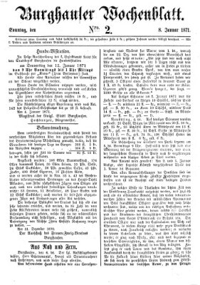 Burghauser Wochenblatt Sonntag 8. Januar 1871