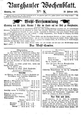 Burghauser Wochenblatt Sonntag 19. Februar 1871