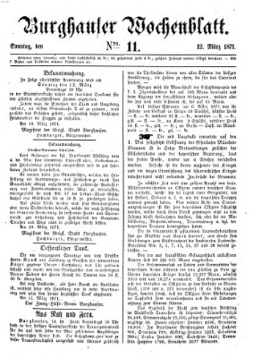 Burghauser Wochenblatt Sonntag 12. März 1871