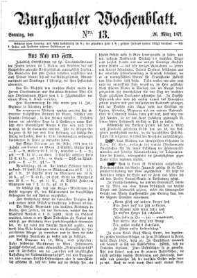 Burghauser Wochenblatt Sonntag 26. März 1871