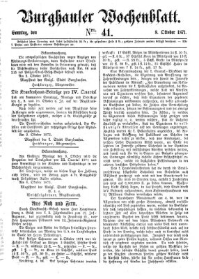 Burghauser Wochenblatt Sonntag 8. Oktober 1871