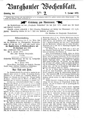 Burghauser Wochenblatt Sonntag 7. Januar 1872