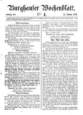 Burghauser Wochenblatt Sonntag 21. Januar 1872