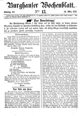 Burghauser Wochenblatt Sonntag 24. März 1872