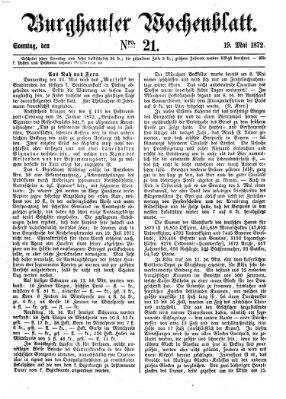 Burghauser Wochenblatt Sonntag 19. Mai 1872