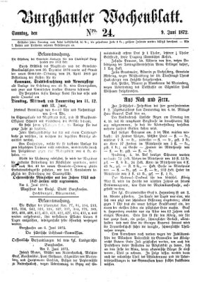 Burghauser Wochenblatt Sonntag 9. Juni 1872