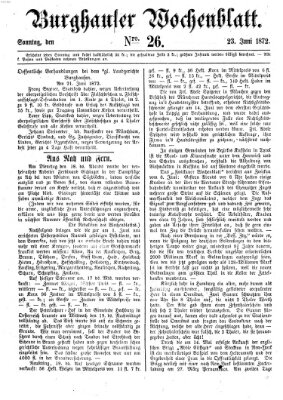 Burghauser Wochenblatt Sonntag 23. Juni 1872