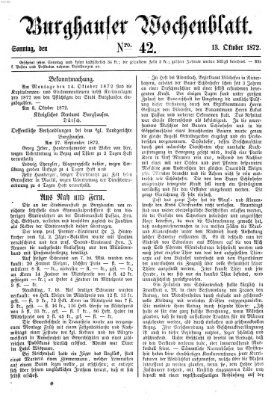 Burghauser Wochenblatt Sonntag 13. Oktober 1872