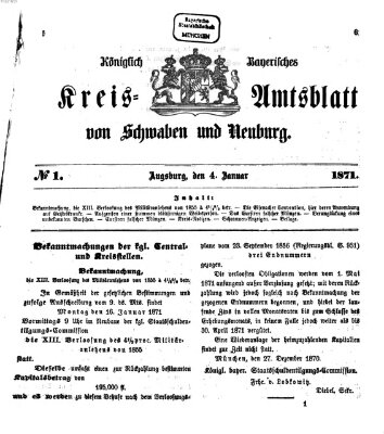 Königlich Bayerisches Kreis-Amtsblatt von Schwaben und Neuburg Mittwoch 4. Januar 1871