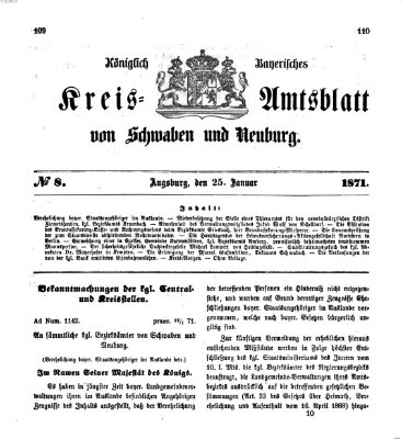 Königlich Bayerisches Kreis-Amtsblatt von Schwaben und Neuburg Mittwoch 25. Januar 1871