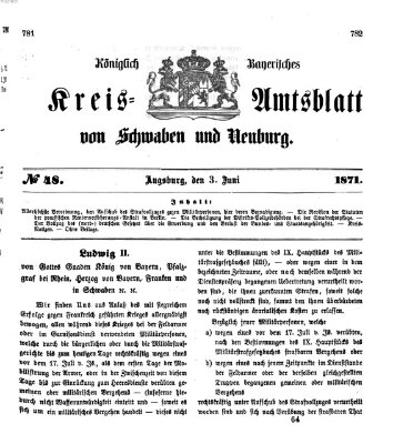 Königlich Bayerisches Kreis-Amtsblatt von Schwaben und Neuburg Samstag 3. Juni 1871