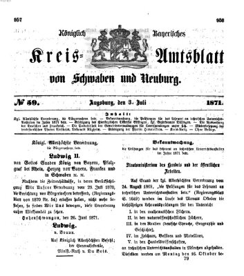 Königlich Bayerisches Kreis-Amtsblatt von Schwaben und Neuburg Montag 3. Juli 1871