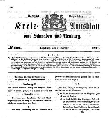 Königlich Bayerisches Kreis-Amtsblatt von Schwaben und Neuburg Samstag 9. Dezember 1871