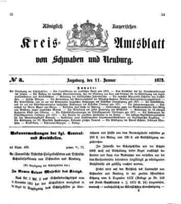 Königlich Bayerisches Kreis-Amtsblatt von Schwaben und Neuburg Samstag 11. Januar 1873