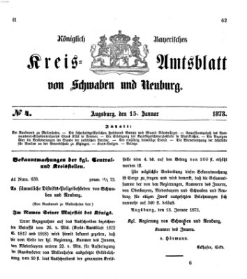 Königlich Bayerisches Kreis-Amtsblatt von Schwaben und Neuburg Mittwoch 15. Januar 1873