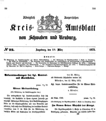 Königlich Bayerisches Kreis-Amtsblatt von Schwaben und Neuburg Dienstag 18. März 1873