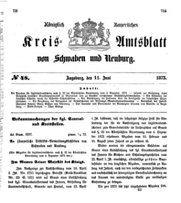 Königlich Bayerisches Kreis-Amtsblatt von Schwaben und Neuburg Mittwoch 11. Juni 1873