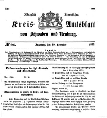 Königlich Bayerisches Kreis-Amtsblatt von Schwaben und Neuburg Mittwoch 19. November 1873