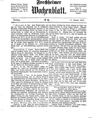 Amtsblatt für die Königlichen Bezirksämter Forchheim und Ebermannstadt sowie für die Königliche Stadt Forchheim Samstag 11. Januar 1873