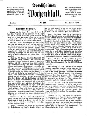 Amtsblatt für die Königlichen Bezirksämter Forchheim und Ebermannstadt sowie für die Königliche Stadt Forchheim Samstag 25. Januar 1873