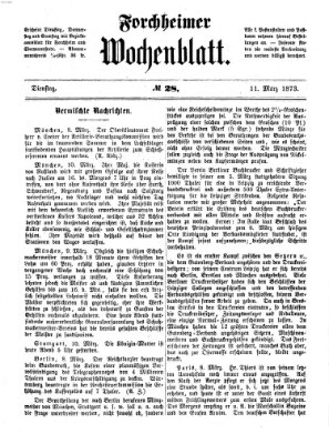 Amtsblatt für die Königlichen Bezirksämter Forchheim und Ebermannstadt sowie für die Königliche Stadt Forchheim Dienstag 11. März 1873