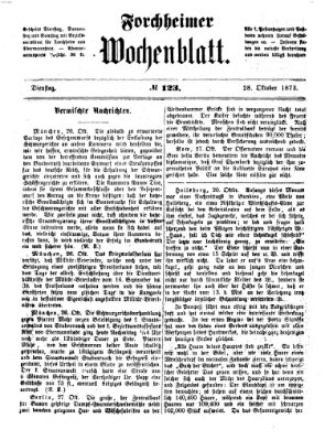 Amtsblatt für die Königlichen Bezirksämter Forchheim und Ebermannstadt sowie für die Königliche Stadt Forchheim Dienstag 28. Oktober 1873