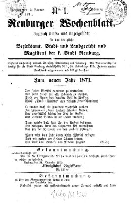 Neuburger Wochenblatt Dienstag 3. Januar 1871