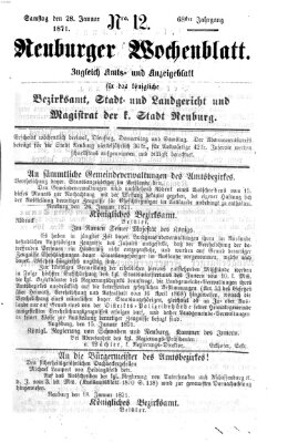 Neuburger Wochenblatt Samstag 28. Januar 1871