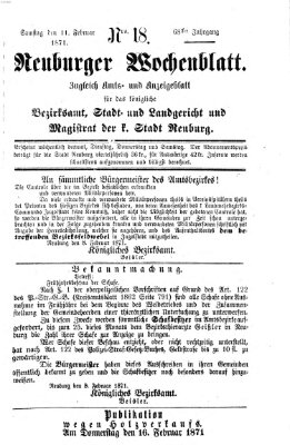 Neuburger Wochenblatt Samstag 11. Februar 1871