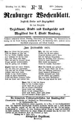 Neuburger Wochenblatt Montag 13. März 1871