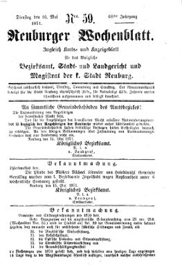 Neuburger Wochenblatt Dienstag 16. Mai 1871