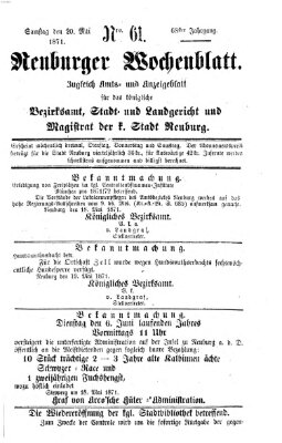 Neuburger Wochenblatt Samstag 20. Mai 1871